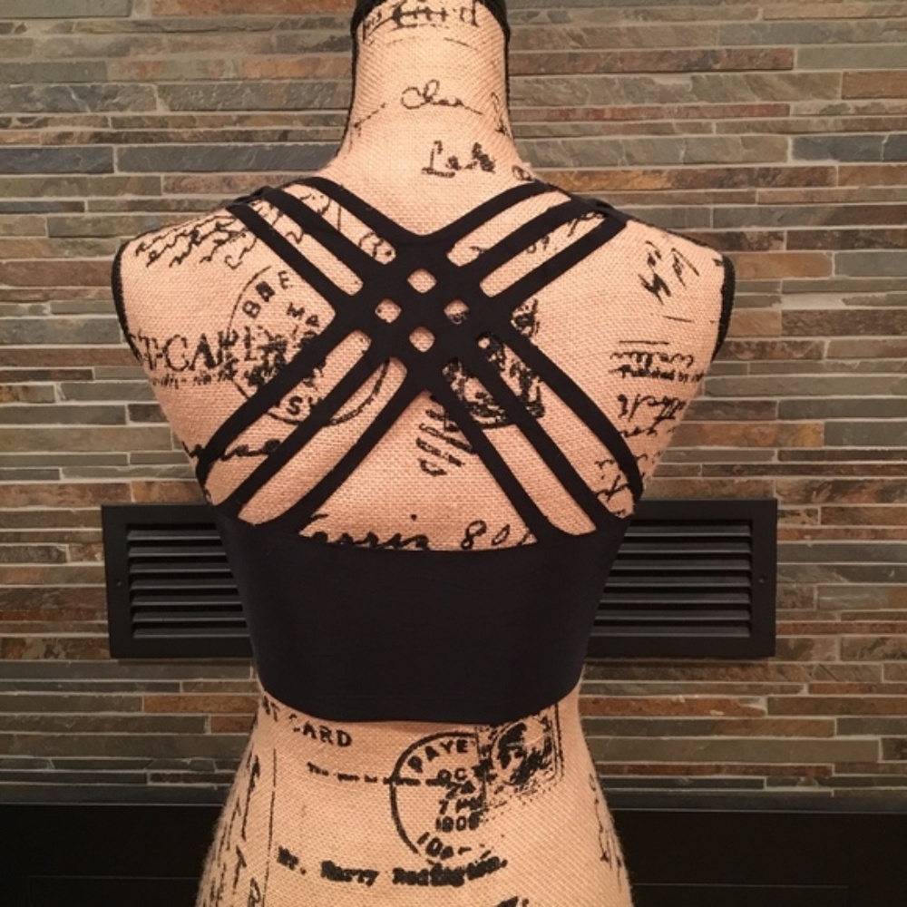 Black Strappy Criss Cross Bralette